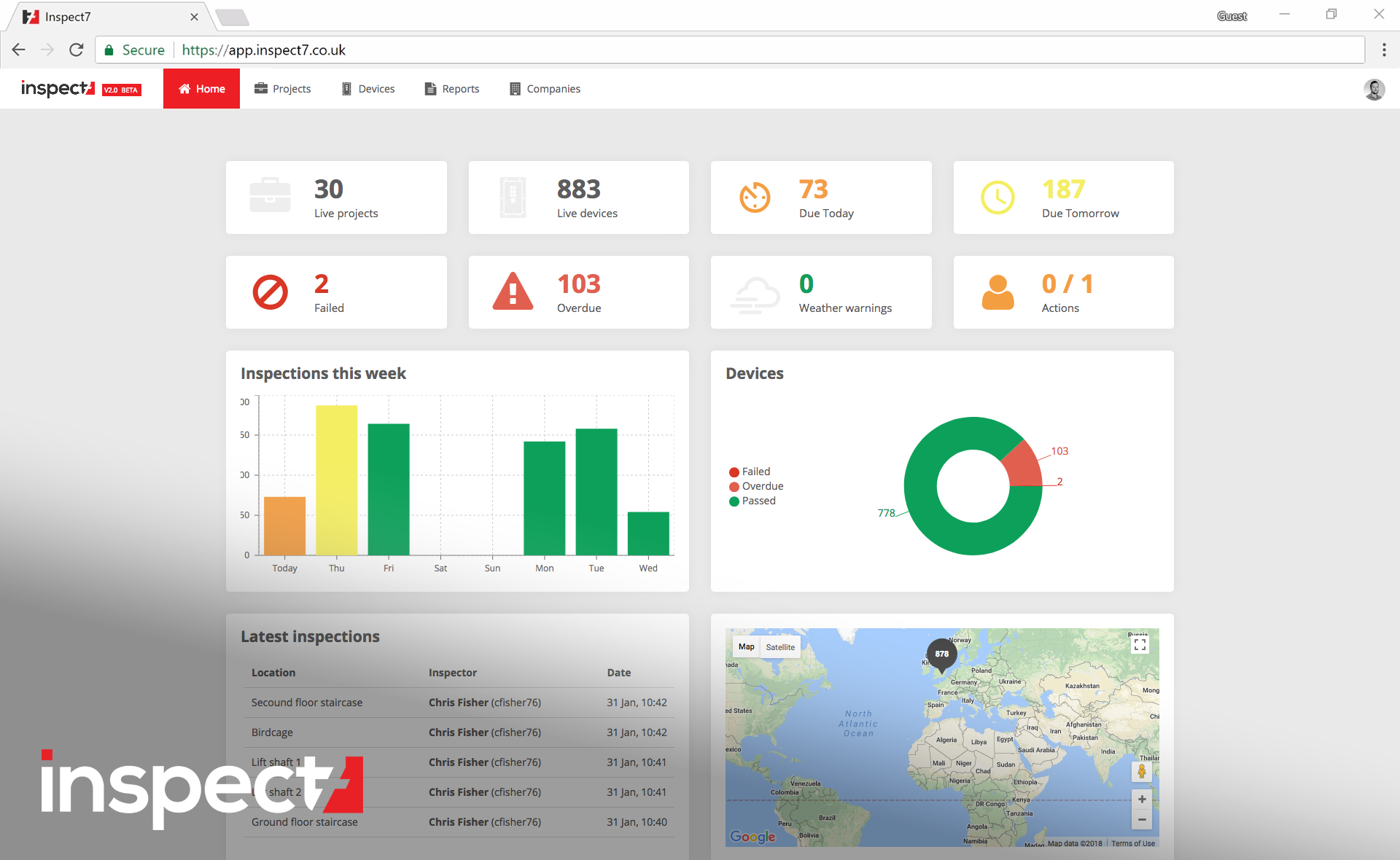 inspect7 dashboard