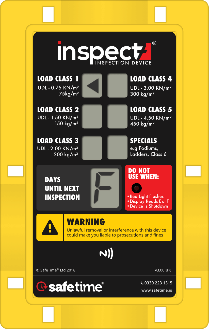 Inspect7 Failed Device with blinking red led and F