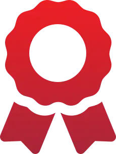 A red ribbon to symbolise the award presented to the Inspect7® digital inspection system.