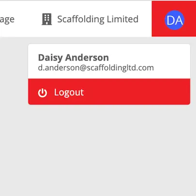 Screenshot of Inspect7® web portal showing profile icon selected